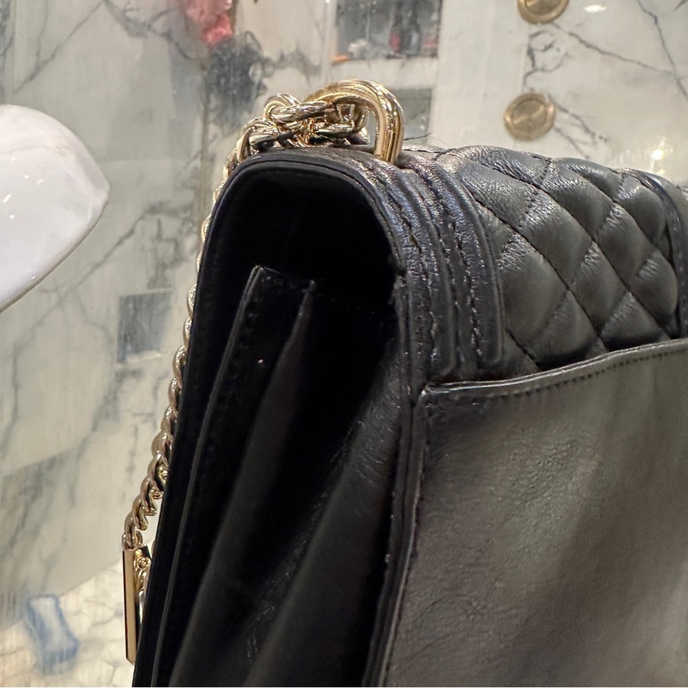Rebecca Minkoff Love Crossbody Quilted Leather Chain Strap Turn Lock Bag - Picture 7 of 11